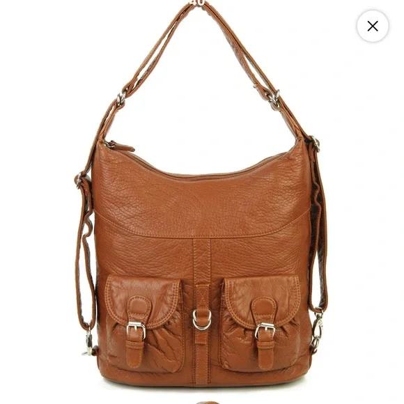 Brown Vegan Leather Handbag - Picture 1 of 2